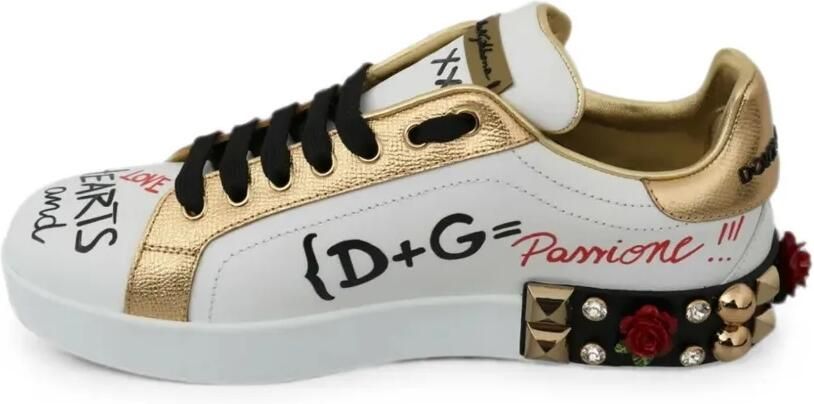 Dolce & Gabbana Sneakers met pailletten en studs Wit - Foto 3