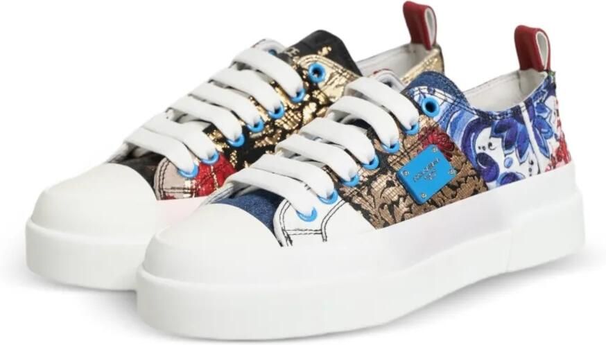 Dolce & Gabbana Sneakers met patchwork Rood - Foto 3