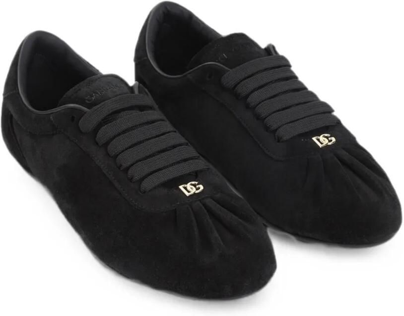 Dolce & Gabbana Sneakers met ruches en logoplakkaat Zwart