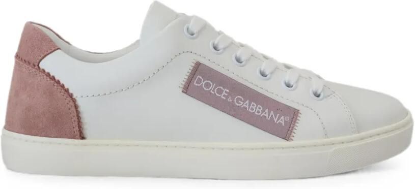 Dolce & Gabbana Sneakers met suède vlakken en logo-patch Wit