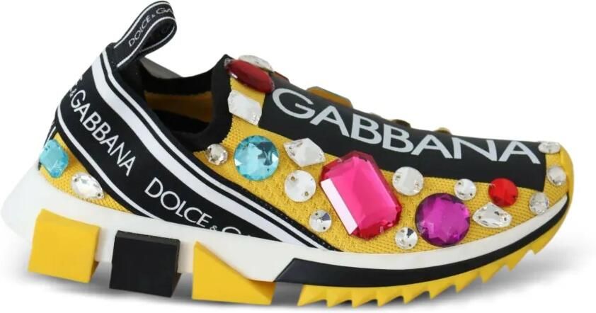 Dolce & Gabbana Sneakers verfraaid met stenen Geel