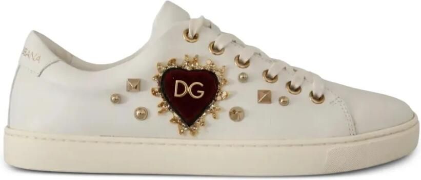 Dolce & Gabbana Sneakers verfraaid met studs en hart-patch Wit