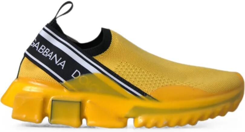 Dolce & Gabbana Sorrento gebreide slip-on sneakers Geel