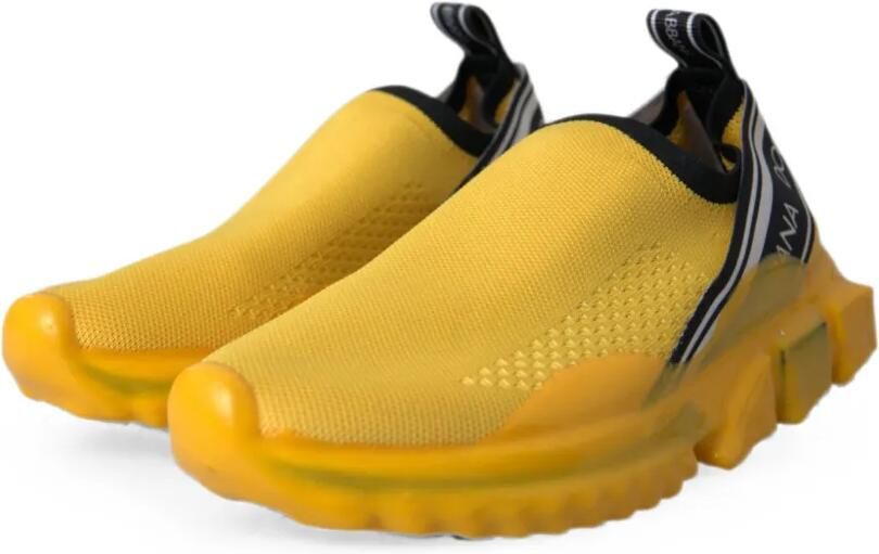 Dolce & Gabbana Sorrento gebreide slip-on sneakers Geel - Foto 3