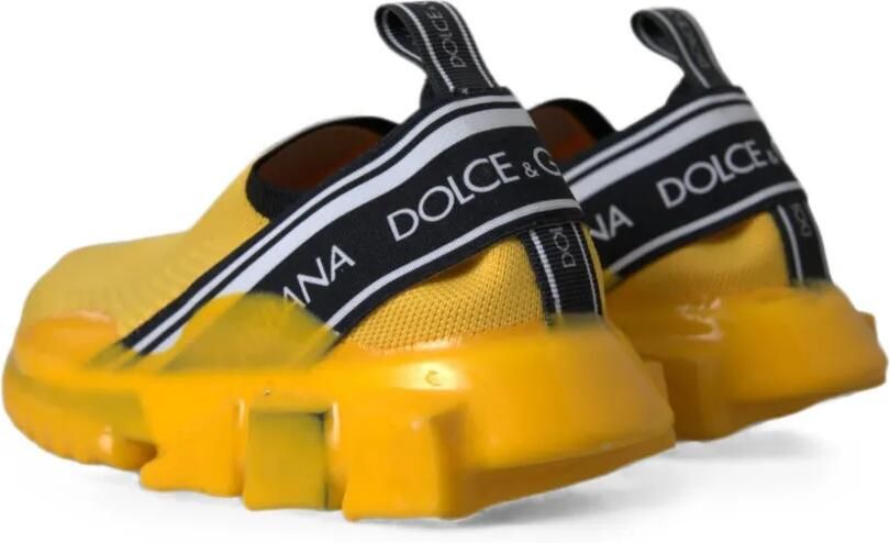 Dolce & Gabbana Sorrento gebreide slip-on sneakers Geel - Foto 4