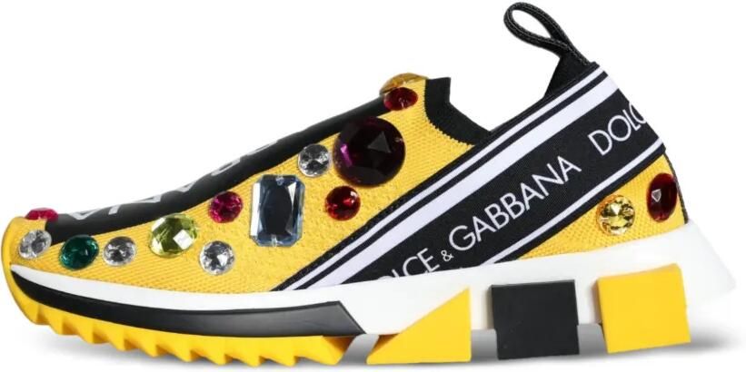 Dolce & Gabbana Sorrento sneakers met kristallen Geel - Foto 4