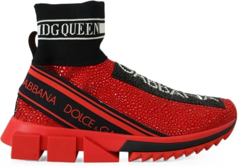 Dolce & Gabbana Sorrento sneakers met kristallen Rood