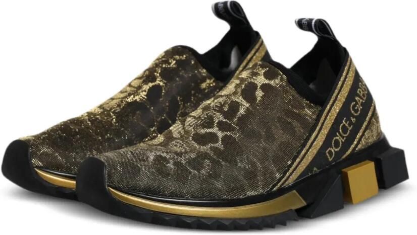Dolce & Gabbana Sorrento sneakers met luipaardprint Goud - Foto 3