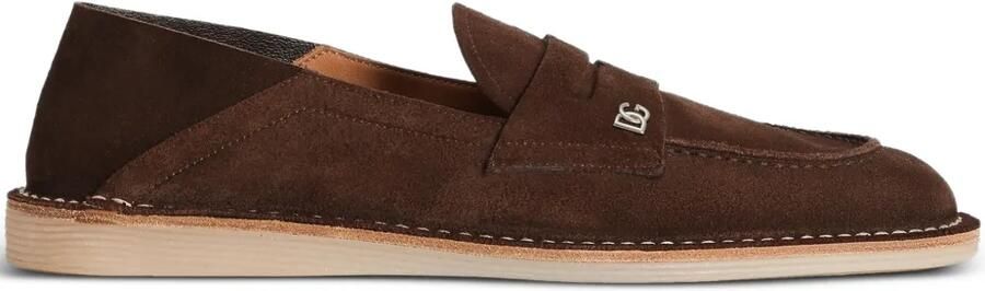 Dolce & Gabbana Split slippers van kalfsleer Bruin