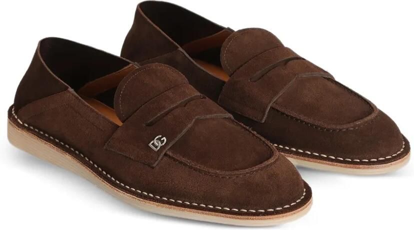 Dolce & Gabbana Split slippers van kalfsleer Bruin - Foto 3