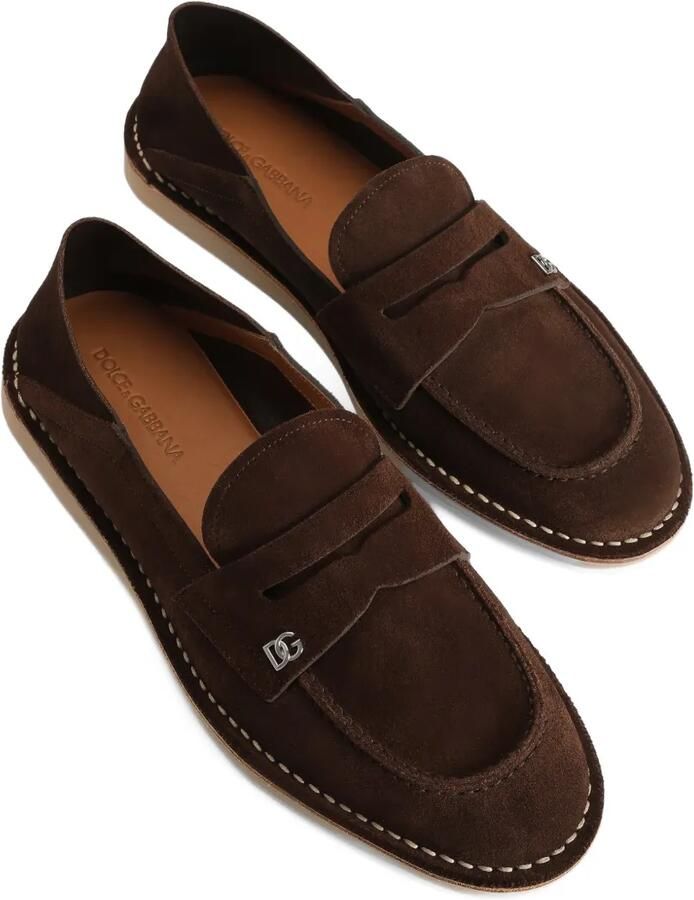 Dolce & Gabbana Split slippers van kalfsleer Bruin - Foto 2