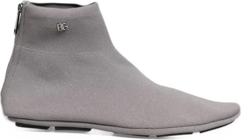 Dolce & Gabbana stretch-mesh ankle boots Grijs