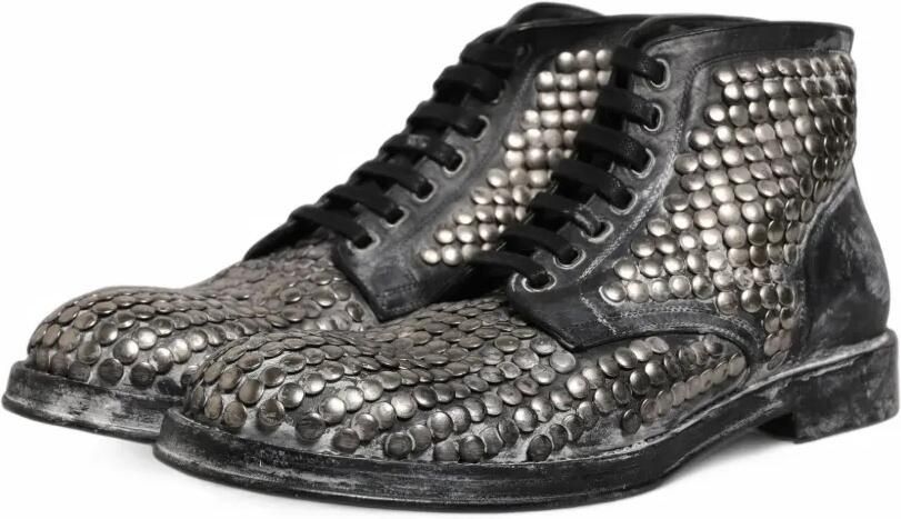 Dolce & Gabbana stud-embellished leather ankle boots Zwart - Foto 4