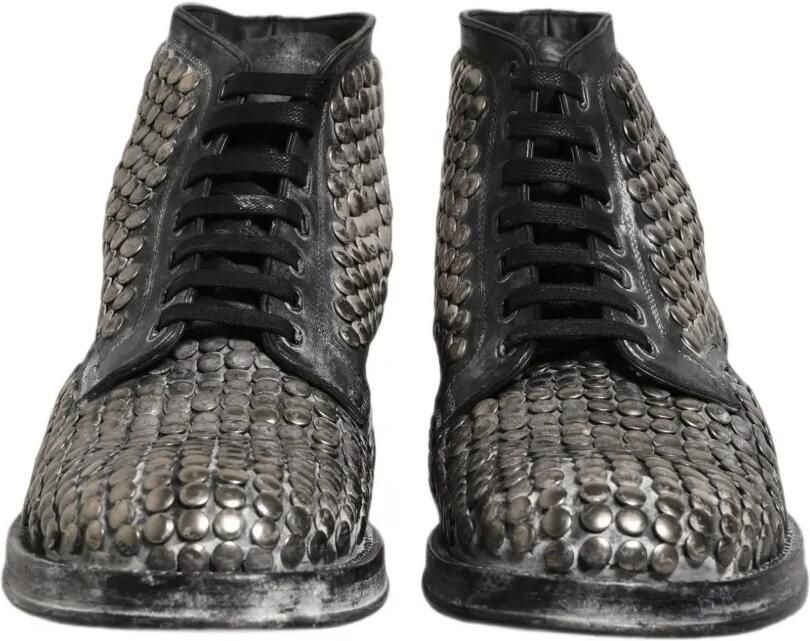 Dolce & Gabbana stud-embellished leather ankle boots Zwart - Foto 2