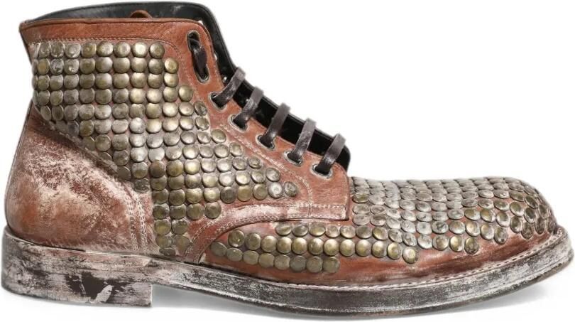 Dolce & Gabbana stud-embellished leather biker boots Bruin