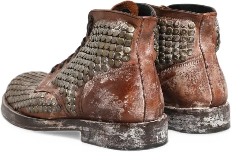 Dolce & Gabbana stud-embellished leather biker boots Bruin - Foto 2