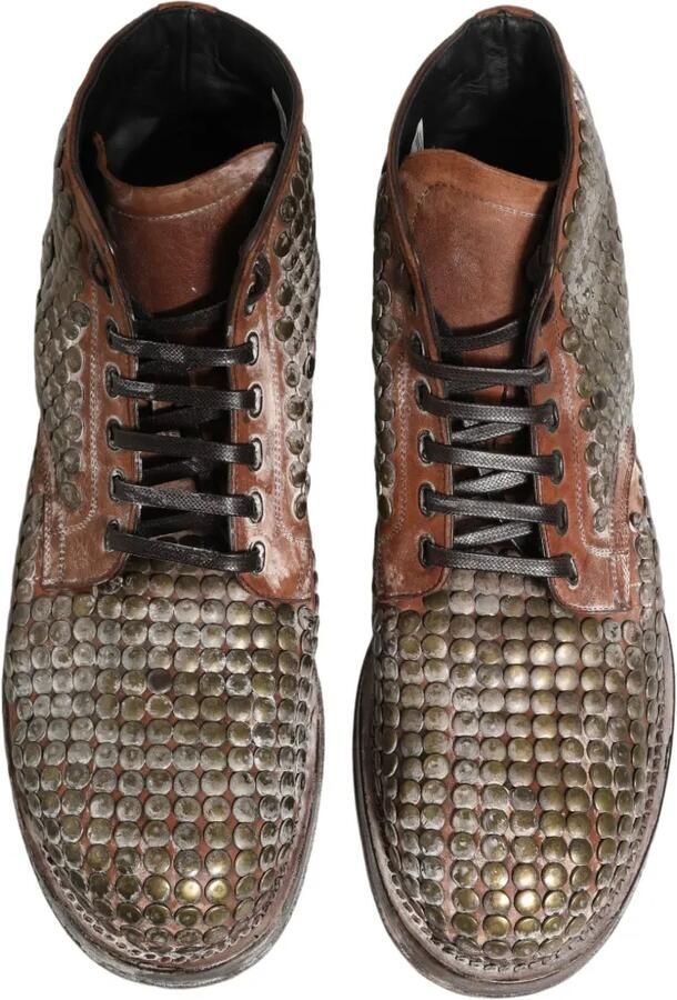Dolce & Gabbana stud-embellished leather biker boots Bruin - Foto 4