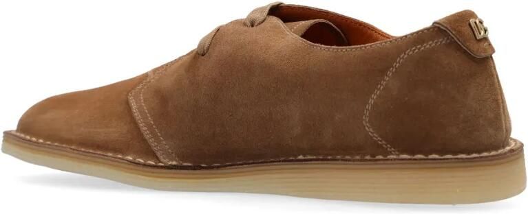 Dolce & Gabbana Suède derby schoenen met logo-label Beige - Foto 4