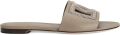 Dolce & Gabbana Suède en Dauphine kalfsleren slippers met stras Bruin - Bruin
