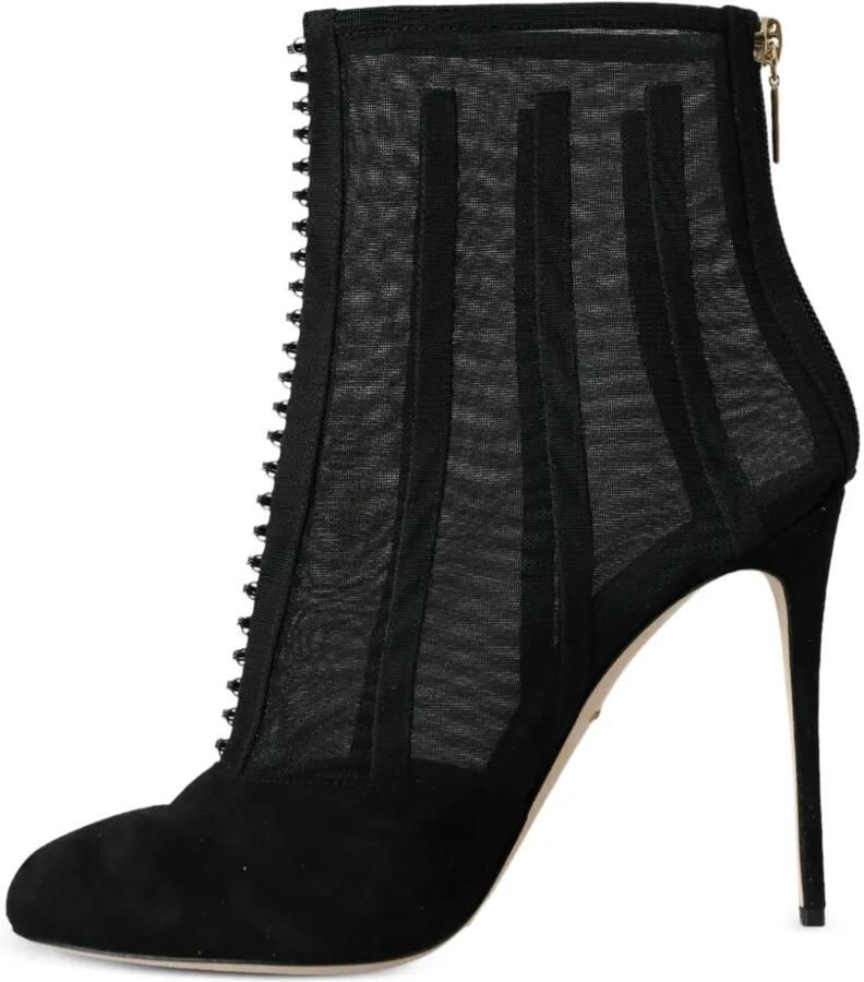 Dolce & Gabbana Suède enkellaarzen met mesh vlak Wit - Foto 2