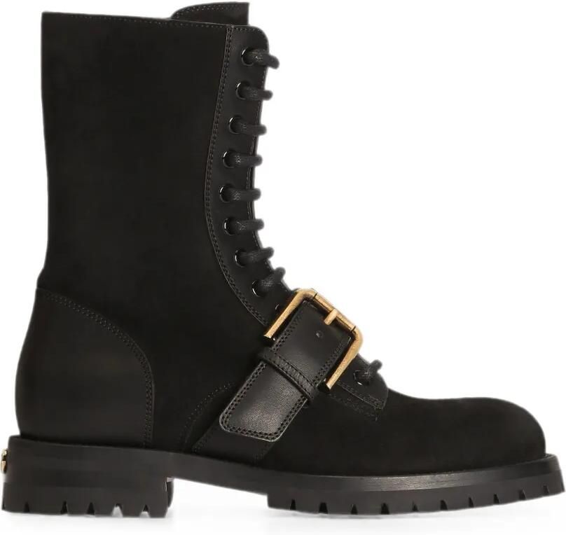 Dolce & Gabbana Suède enkellaarzen Zwart