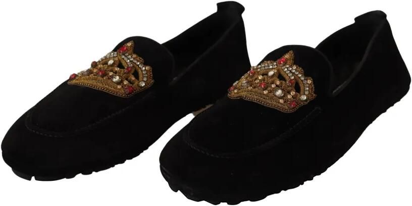 Dolce & Gabbana Suède loafers verfraaid met kroon Zwart - Foto 3