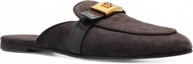 Dolce & Gabbana Suède muiltjes met logoplakkaat Bruin - Foto 4