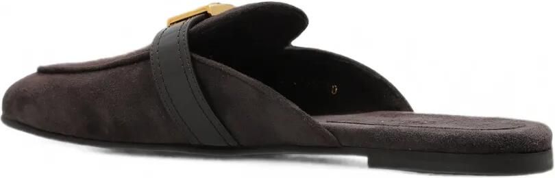 Dolce & Gabbana Suède muiltjes met logoplakkaat Bruin - Foto 5