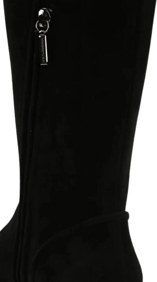 Dolce & Gabbana Suede overknee laarzen Zwart