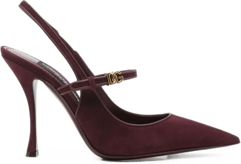 Dolce & Gabbana Suède pumps met DG-logo Rood