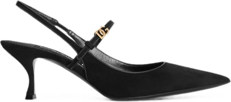 Dolce & Gabbana Suède slingback pumps Zwart