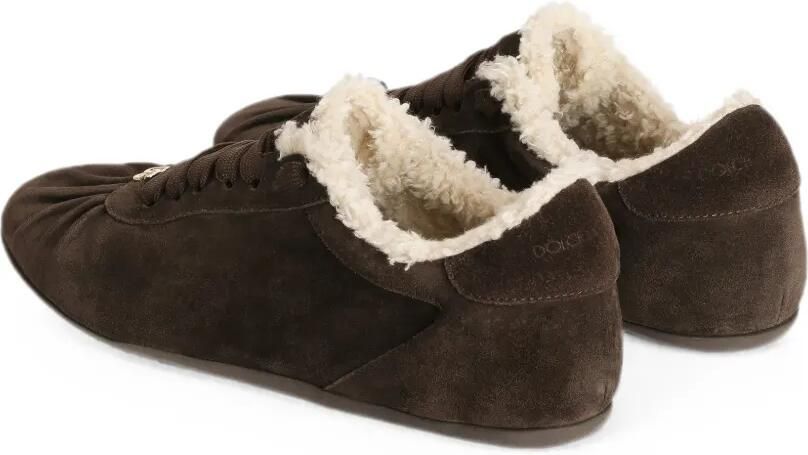 Dolce & Gabbana Suède sneaker-ballerina's Bruin - Foto 3