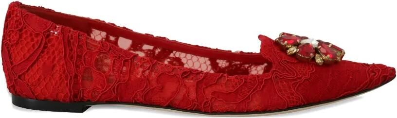 Dolce & Gabbana Taormina ballerina's verfraaid met kant Rood