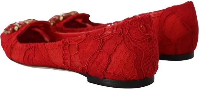 Dolce & Gabbana Taormina ballerina's verfraaid met kant Rood - Foto 4