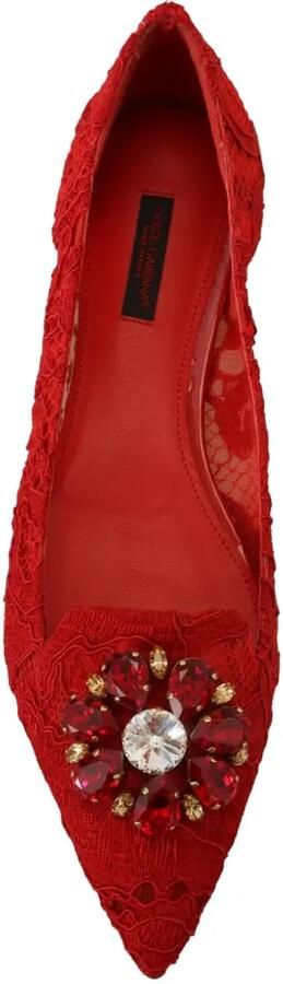 Dolce & Gabbana Taormina ballerina's verfraaid met kant Rood - Foto 5