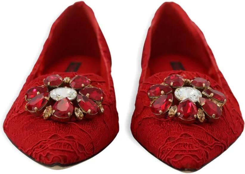 Dolce & Gabbana Taormina ballerina's verfraaid met kant Rood - Foto 2