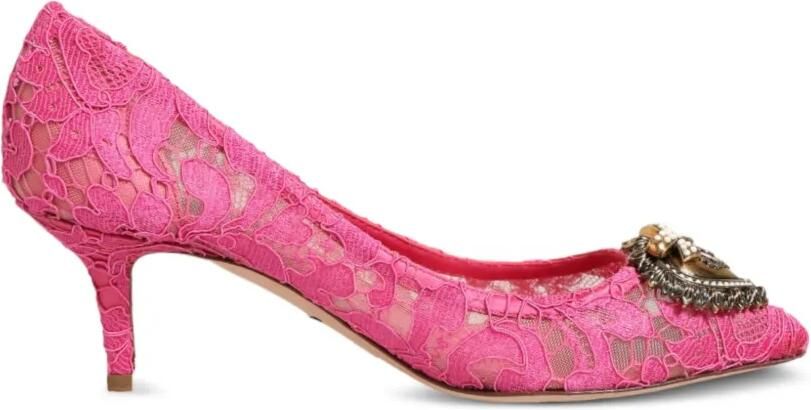 Dolce & Gabbana Taormina Devotion pumps met kant Roze