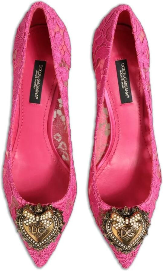 Dolce & Gabbana Taormina Devotion pumps met kant Roze - Foto 2