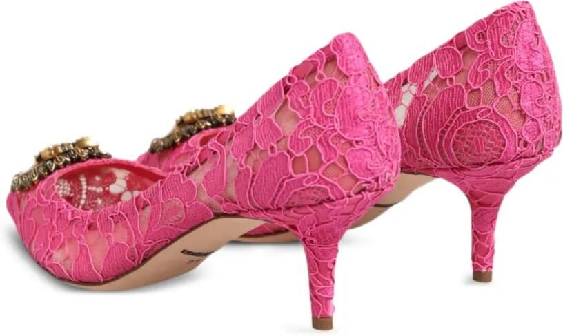 Dolce & Gabbana Taormina Devotion pumps met kant Roze - Foto 4