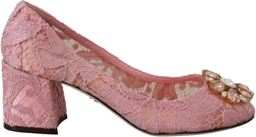 Dolce & Gabbana Taormina pumps met bloemenkant Roze