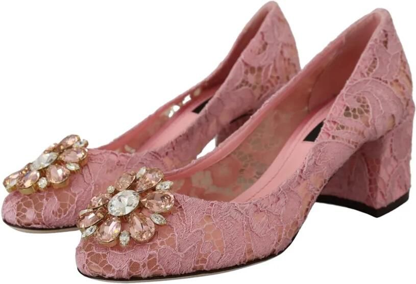 Dolce & Gabbana Taormina pumps met bloemenkant Roze - Foto 3