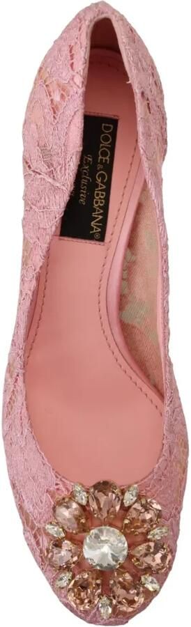 Dolce & Gabbana Taormina pumps met bloemenkant Roze - Foto 4