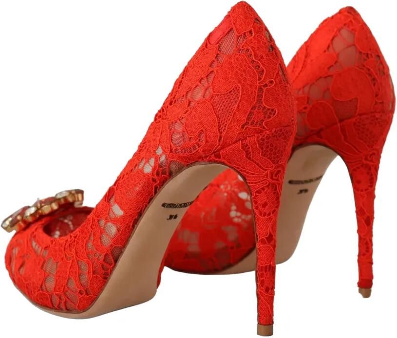 Dolce & Gabbana Taormina pumps verfraaid met kristallen en kant Rood - Foto 2