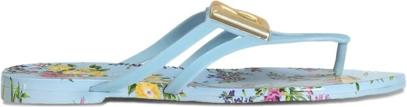 Dolce & Gabbana Teenslippers met bloemen-print Blauw