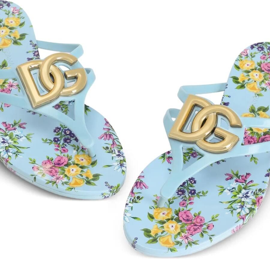 Dolce & Gabbana Teenslippers met bloemen-print Blauw - Foto 2