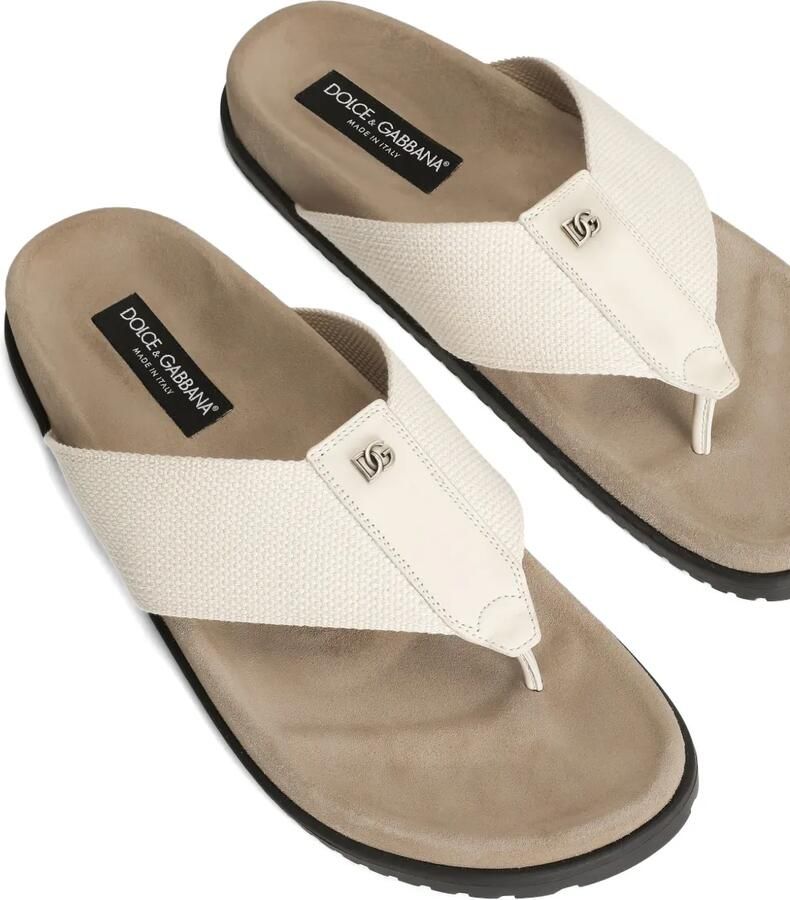 Dolce & Gabbana Teenslippers met logo Beige - Foto 2