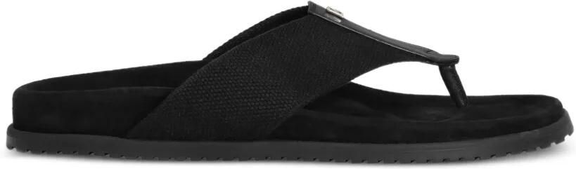Dolce & Gabbana Teenslippers met logoplakkaat Zwart