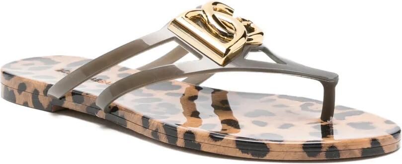Dolce & Gabbana Teenslippers met luipaardprint en logo Grijs - Foto 5