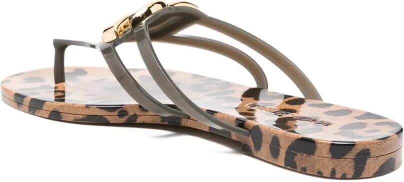 Dolce & Gabbana Teenslippers met luipaardprint en logo Grijs - Foto 4