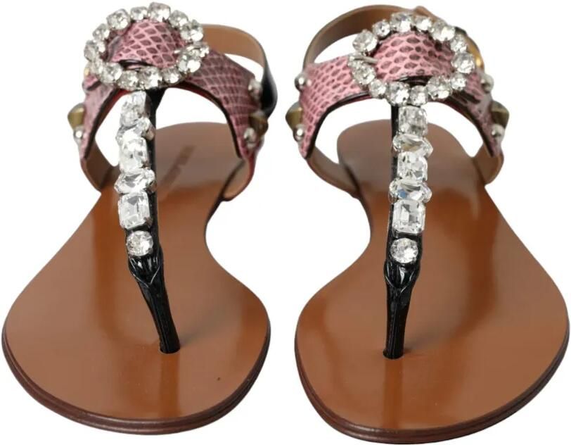 Dolce & Gabbana Veelkleurige sandalen met kristallen Roze - Foto 2